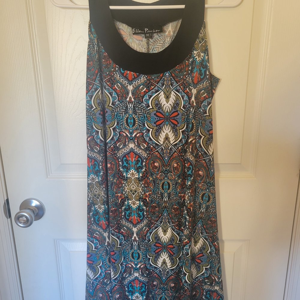 Multicolor Patterned Dress